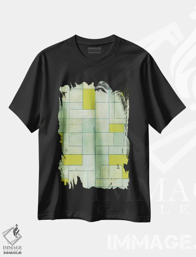 تیشرت مشکی طرح دار مسائل خاکستری: سبز اثر استیفن چیمینی | فروشگاه ایماژ