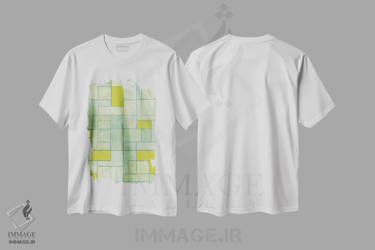 تیشرت سفید طرح دار مسائل خاکستری: سبز اثر استیفن چیمینی | immage.ir