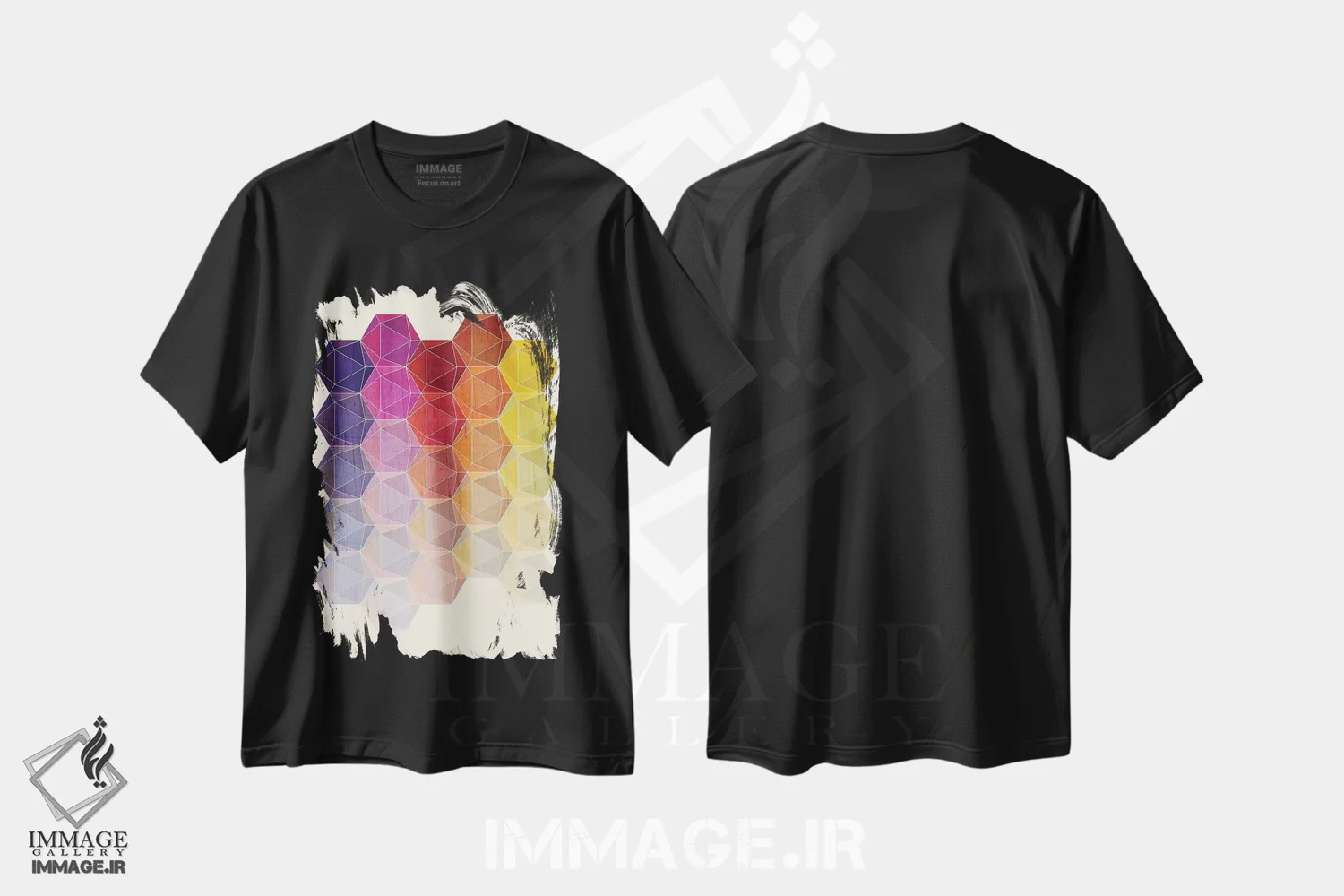 تیشرت مشکی طرح دار هدرون ۱، آبستره اثر چایا شرادر | immage.ir
