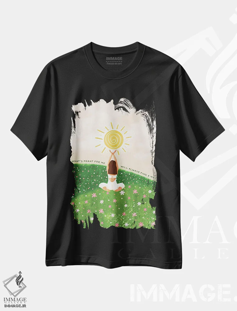 تیشرت مشکی طرح دار آنچه برای من مقدر شده است، هنر دیجیتال اثر اله چیریتسکو | فروشگاه ایماژ