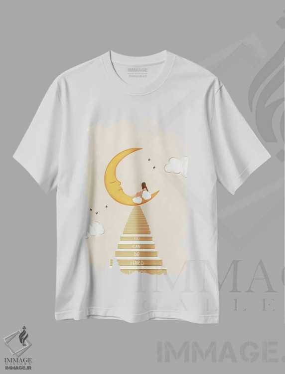 تیشرت سفید طرح دار می توانی کارهای دشوار انجام دهی، هنر دیجیتال اثر اله چیریتسکو | فروشگاه ایماژ