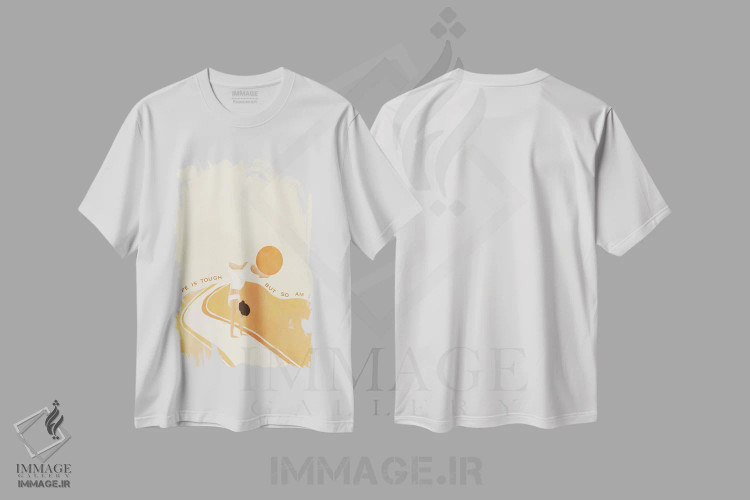 تیشرت سفید طرح دار زندگی سخت است اما من هم سرسخت هستم، هنر دیجیتال اثر اله چیریتسکو | immage.ir
