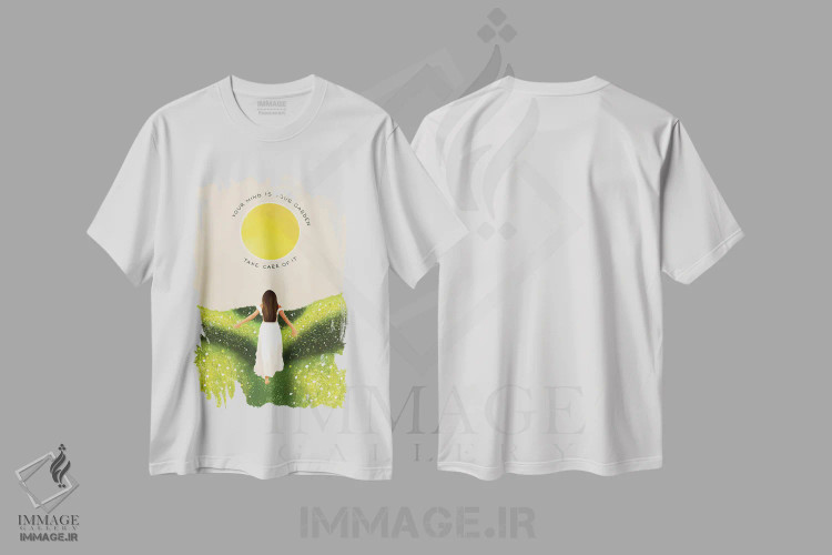 تیشرت سفید طرح دار ذهنت باغ توست، هنر دیجیتال اثر اله چیریتسکو | immage.ir