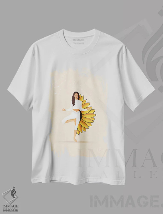 تیشرت سفید طرح دار لئو، هنر دیجیتال اثر اله چیریتسکو | فروشگاه ایماژ