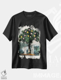 تیشرت مشکی طرح دار 1870,درخت زندگی، ۱۸۷۰، هنر فاخر کلاسیک اثر کاریه و آیووز | فروشگاه ایماژ