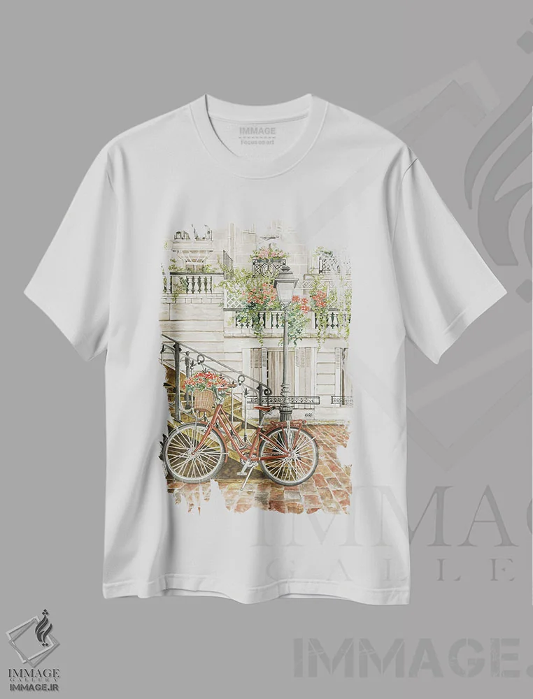تیشرت سفید طرح دار جذابیت سنگفرش، دکور معاصر اثر سیندی جیکوبز | فروشگاه ایماژ