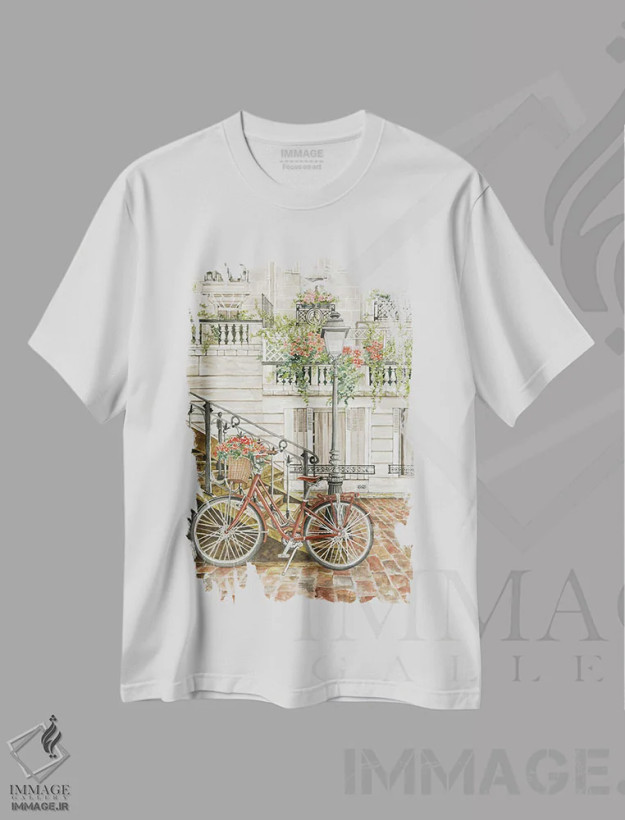 تیشرت سفید طرح دار جذابیت سنگفرش، دکور معاصر اثر سیندی جیکوبز | فروشگاه ایماژ