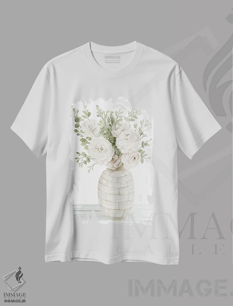 تیشرت سفید طرح دار سادگی I، دکور روستایی اثر سیندی جیکوبز | فروشگاه ایماژ