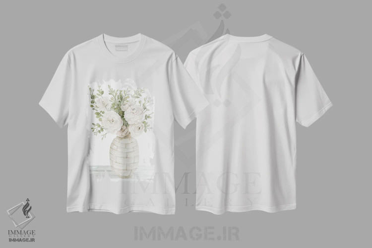 تیشرت سفید طرح دار سادگی I، دکور روستایی اثر سیندی جیکوبز | فروشگاه ایماژ