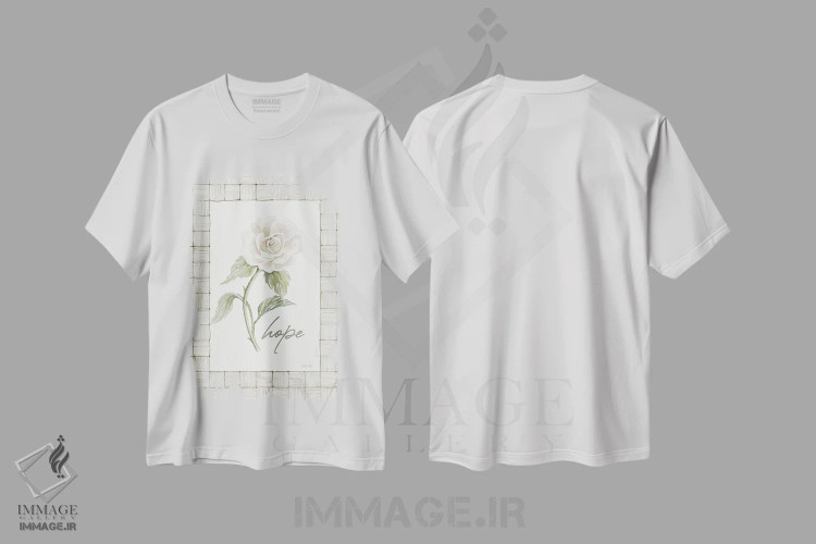 تیشرت سفید طرح دار گل امید، مدیوم اثر سیندی جیکوبز | فروشگاه ایماژ