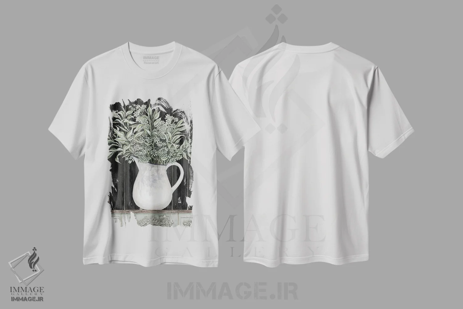تیشرت سفید طرح دار سبزیجات مریم در پارچ، دکور روستایی اثر سیندی جیکوبز | فروشگاه ایماژ
