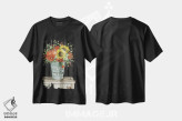 تیشرت مشکی طرح دار رنگ های پاییزی گل ها، دکور روستایی اثر سیندی جیکوبز | فروشگاه ایماژ
