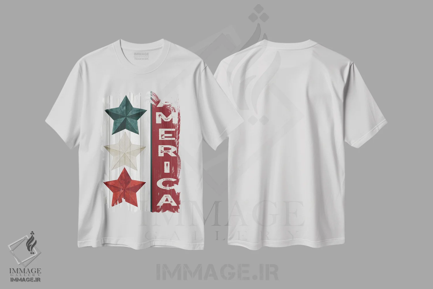 تیشرت سفید طرح دار آمریکا، دکور آمریکایی اثر سیندی جیکوبز | فروشگاه ایماژ
