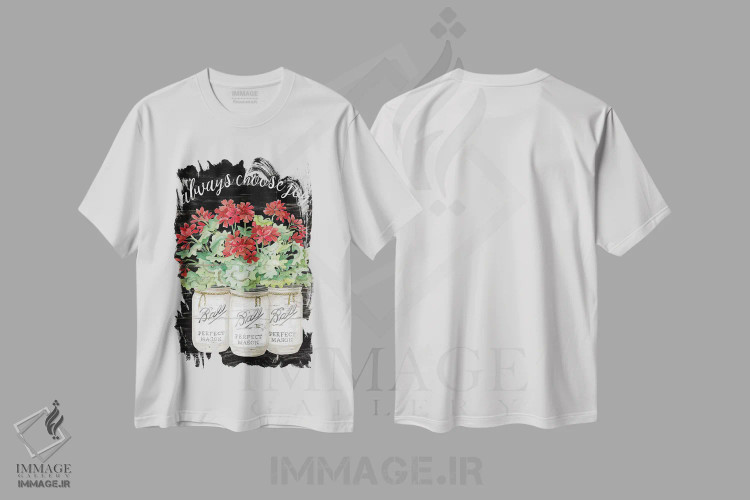 تیشرت سفید طرح دار شیشه های سفید، دکور روستایی اثر سیندی جیکوبز | فروشگاه ایماژ