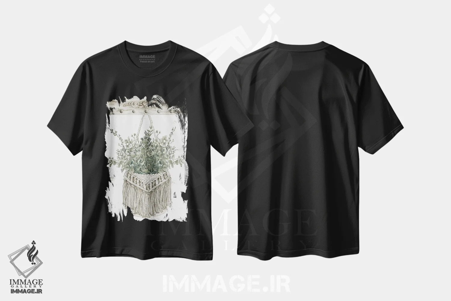 تیشرت مشکی طرح دار کیف مکرمه با سبزینه شمارهٔ یک، دکور بوهمی اثر سیندی جیکوبز | immage.ir