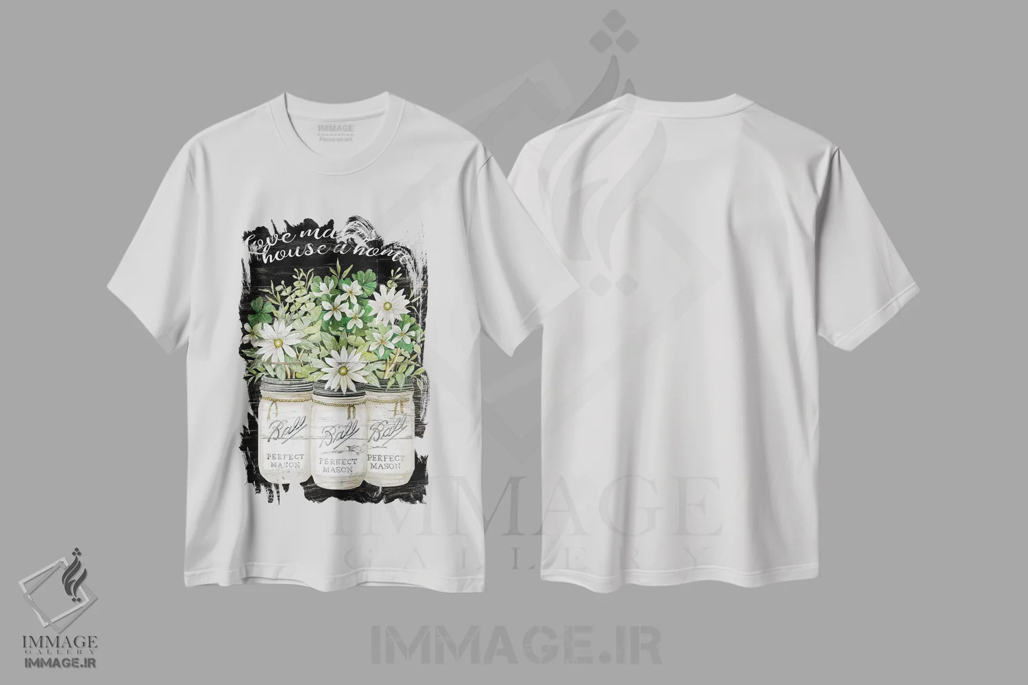 تیشرت سفید طرح دار شیشه های سفید، دکور روستایی اثر سیندی جیکوبز | immage.ir