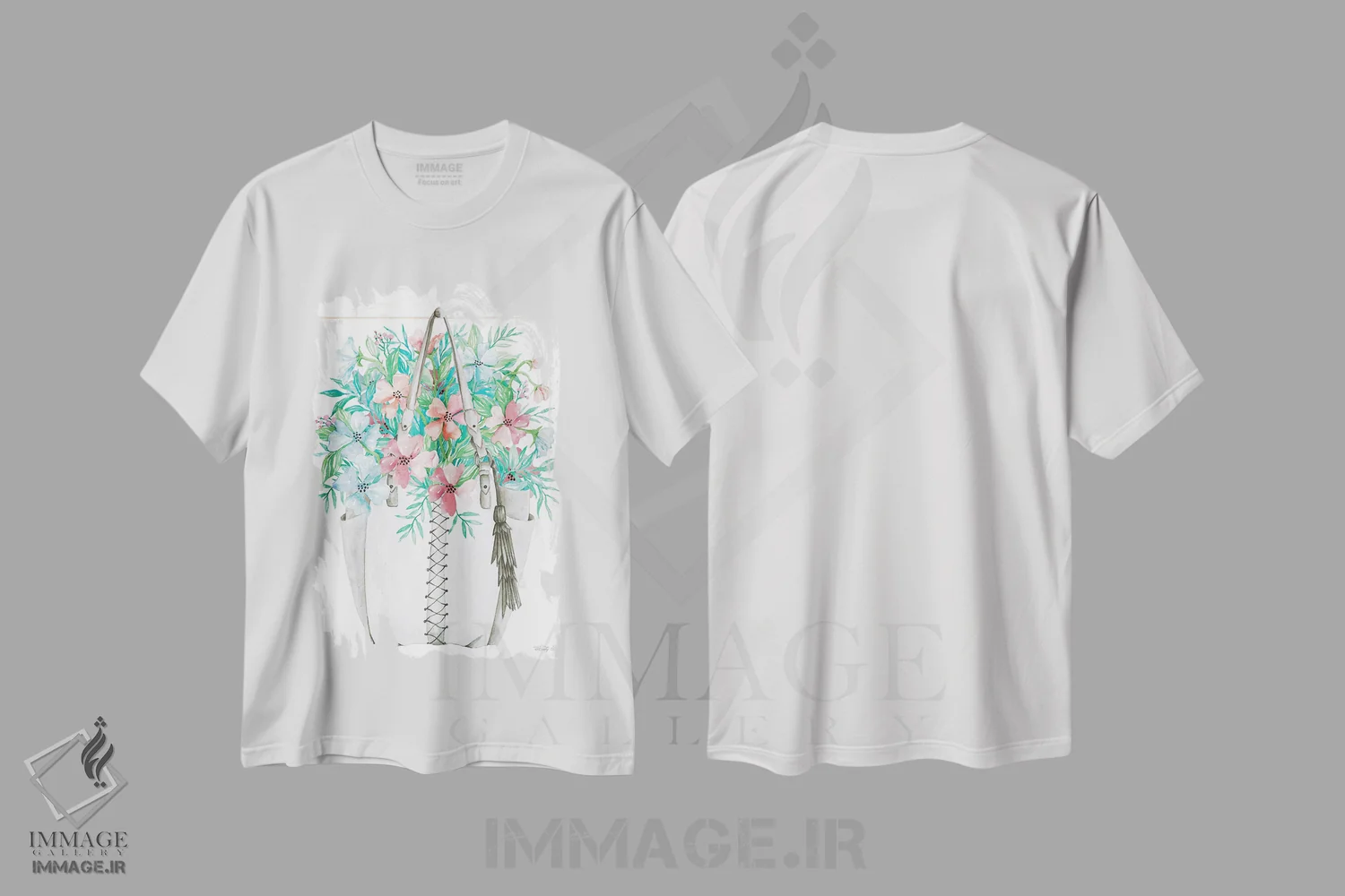تیشرت سفید طرح دار برجستگی گلی شمارهٔ دو، دکور بوهمی اثر سیندی جیکوبز | فروشگاه ایماژ