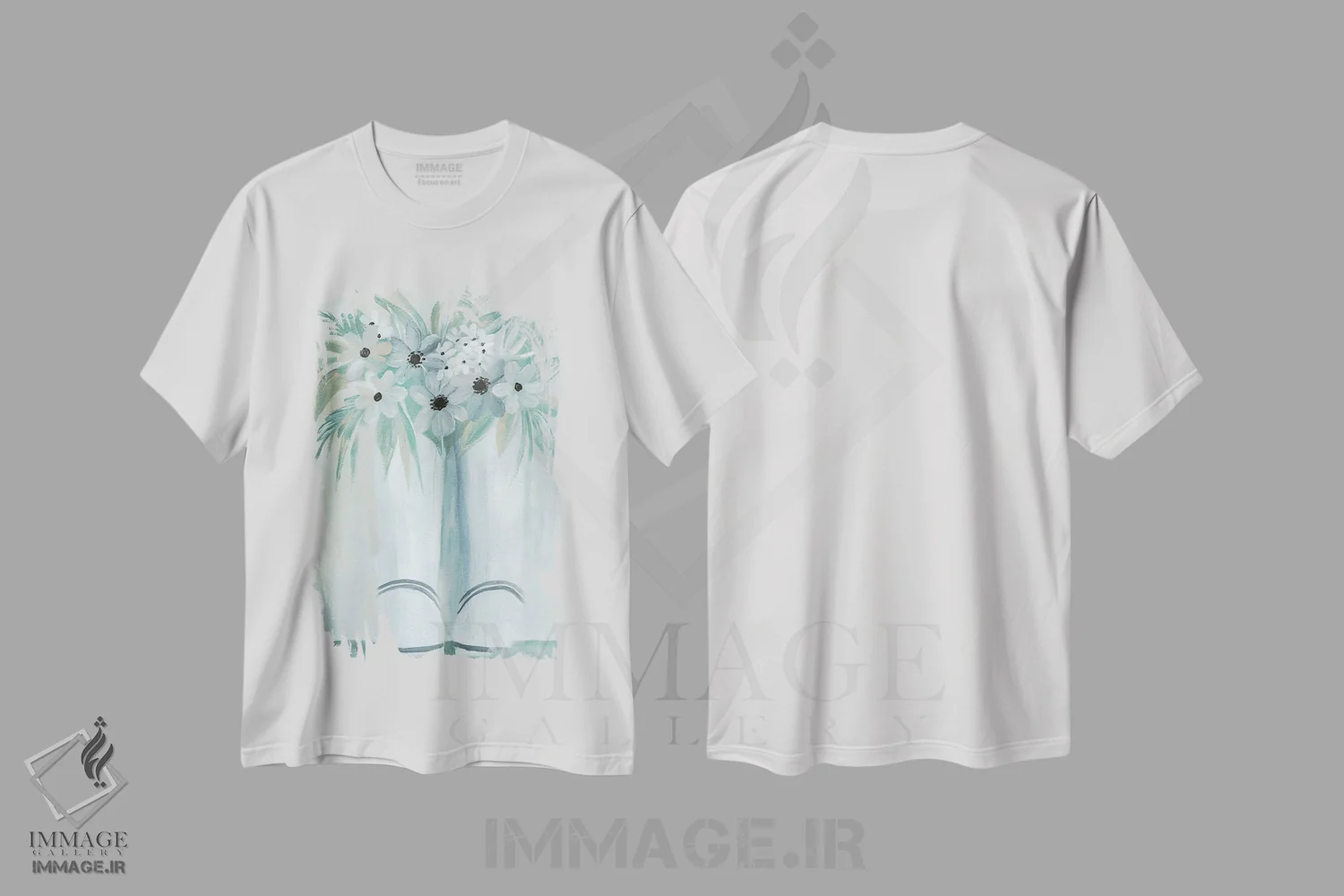 تیشرت سفید طرح دار گل های کلبه ای شمارهٔ دو، دکور معاصر اثر سیندی جیکوبز | فروشگاه ایماژ