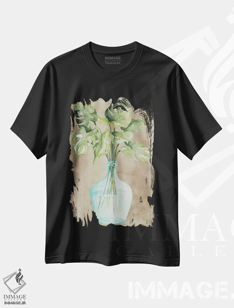 تیشرت مشکی طرح دار نخل های زیبا شمارهٔ یک، دکور روستایی اثر سیندی جیکوبز | immage.ir