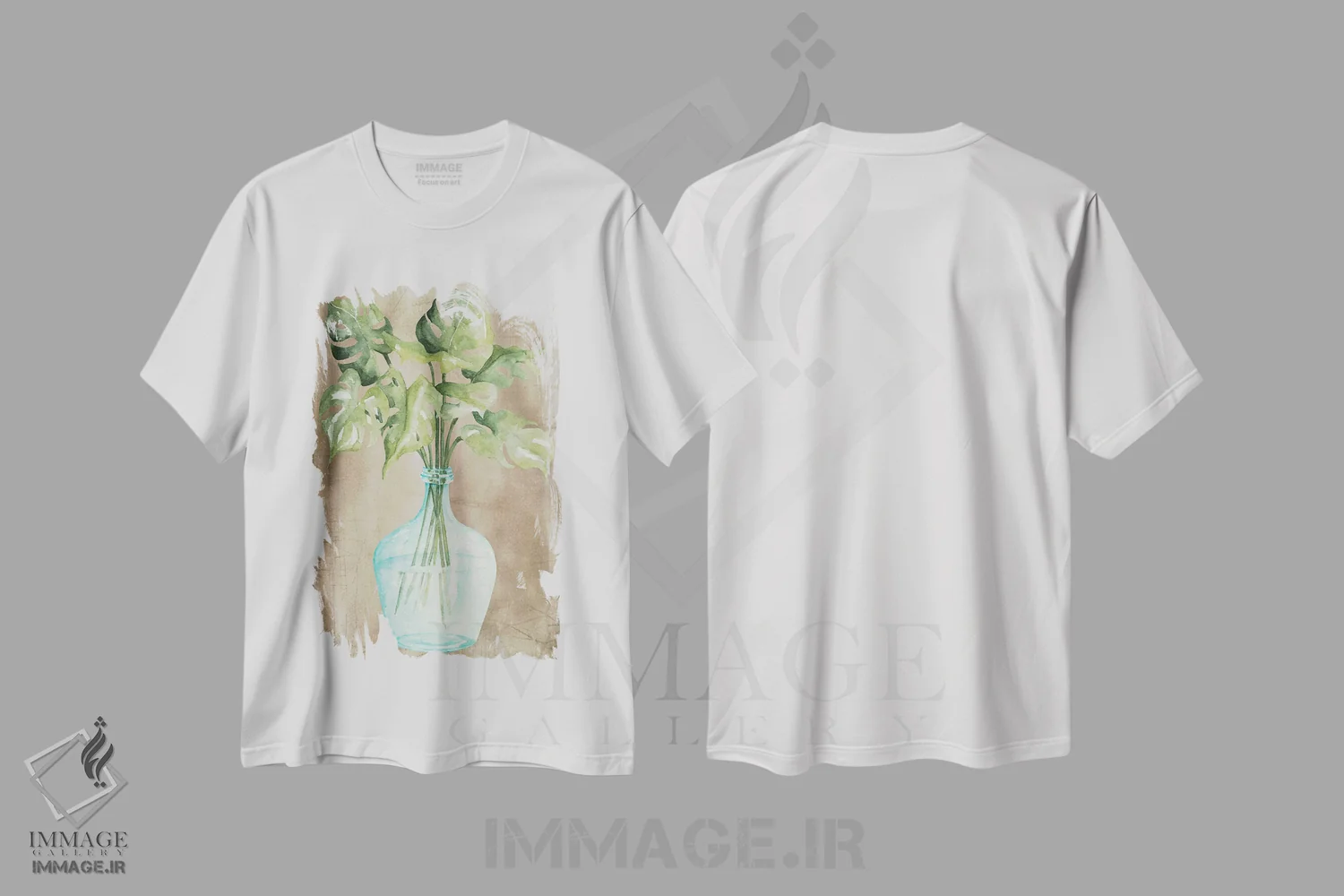 تیشرت سفید طرح دار نخل های زیبا شمارهٔ یک، دکور روستایی اثر سیندی جیکوبز | فروشگاه ایماژ