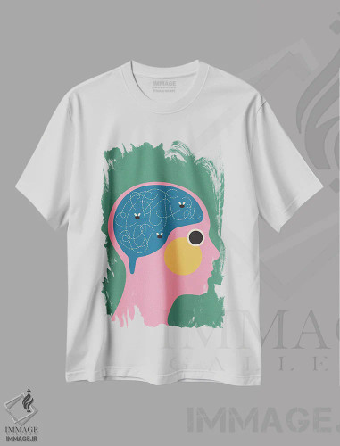 تیشرت سفید طرح دار وزوز، تزئینی اثر کارمن جابیر | فروشگاه ایماژ