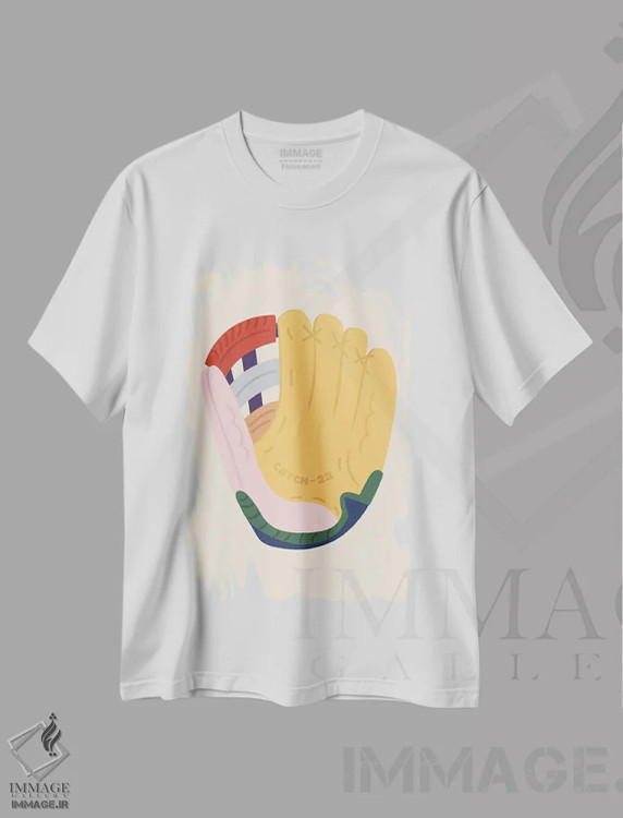 تیشرت سفید طرح دار وضعیت معمایی، تزئینی اثر کارمن جابیر | فروشگاه ایماژ