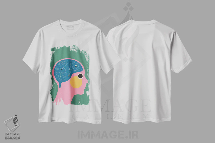 تیشرت سفید طرح دار وزوز، تزئینی اثر کارمن جابیر | فروشگاه ایماژ