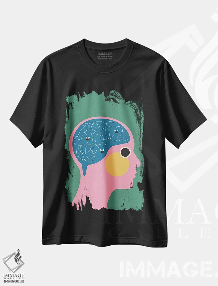 تیشرت مشکی طرح دار وزوز، تزئینی اثر کارمن جابیر | immage.ir