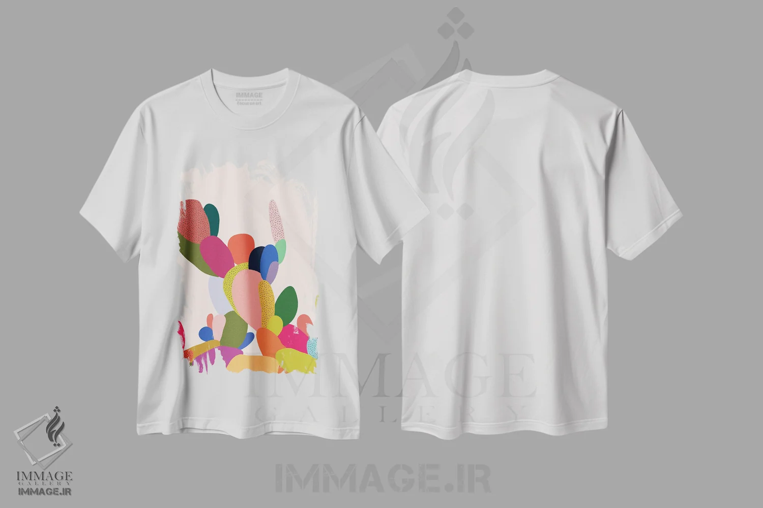 تیشرت سفید طرح دار گوش های خرگوشی، آبستره اثر کارمن جابیر | immage.ir