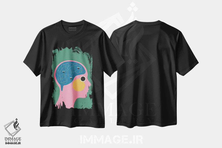 تیشرت مشکی طرح دار وزوز، تزئینی اثر کارمن جابیر | immage.ir