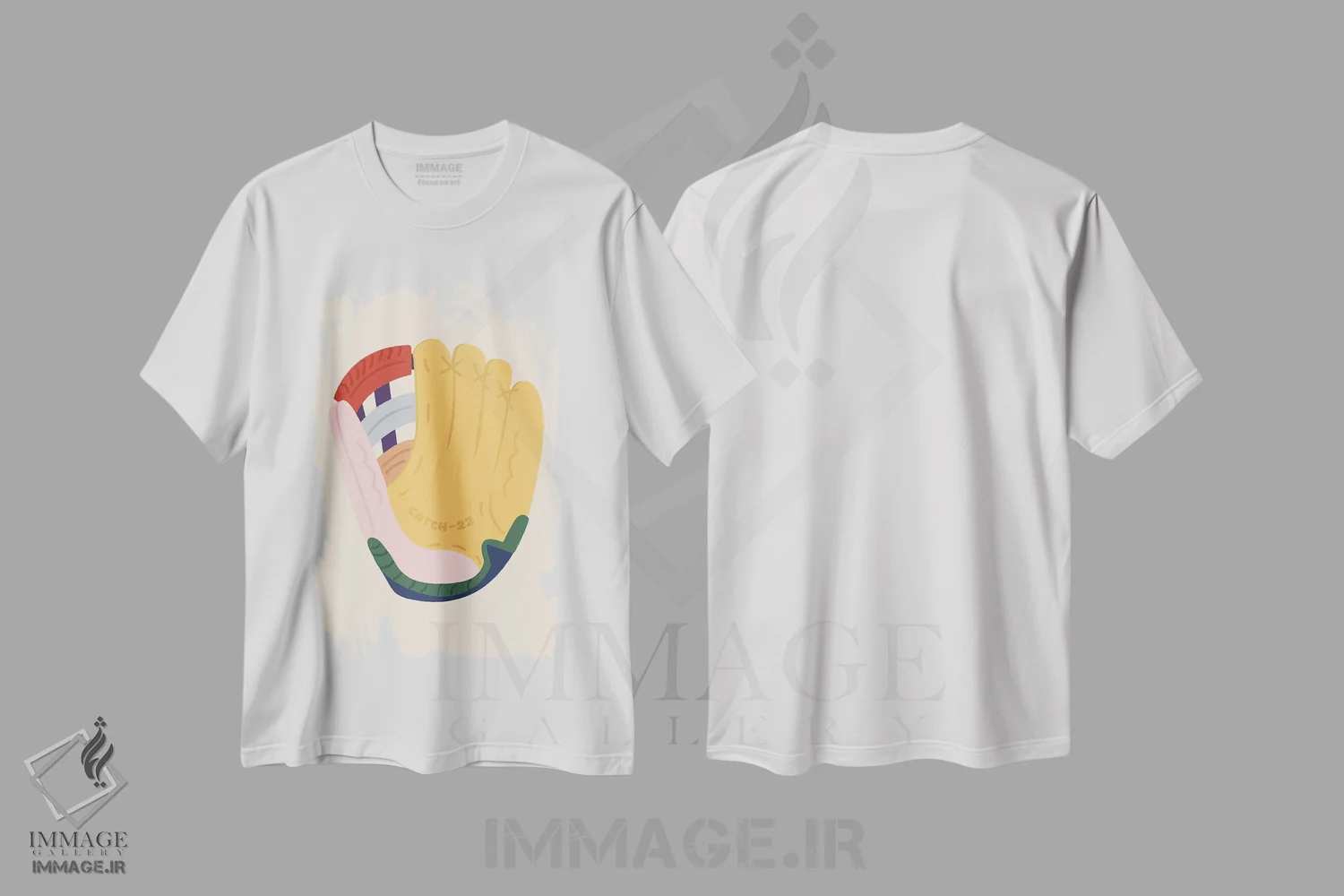 تیشرت سفید طرح دار وضعیت معمایی، تزئینی اثر کارمن جابیر | فروشگاه ایماژ
