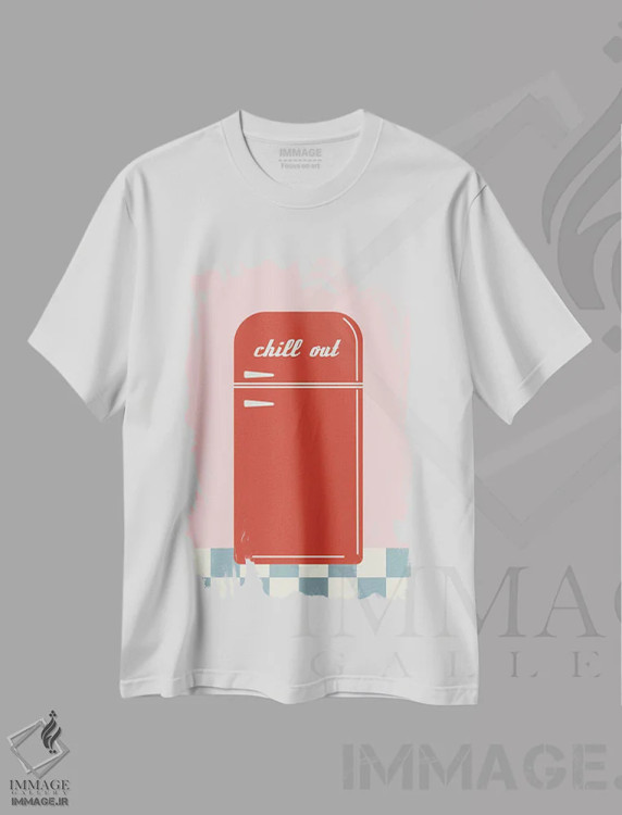 تیشرت سفید طرح دار آرام باش، تزئینی اثر کارمن جابیر | immage.ir