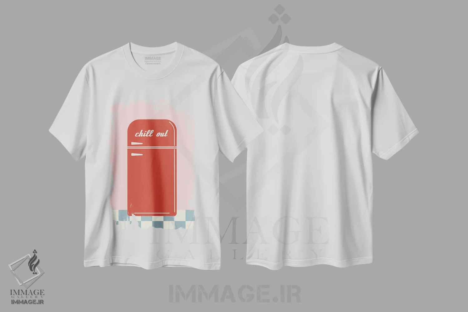 تیشرت سفید طرح دار آرام باش، تزئینی اثر کارمن جابیر | immage.ir