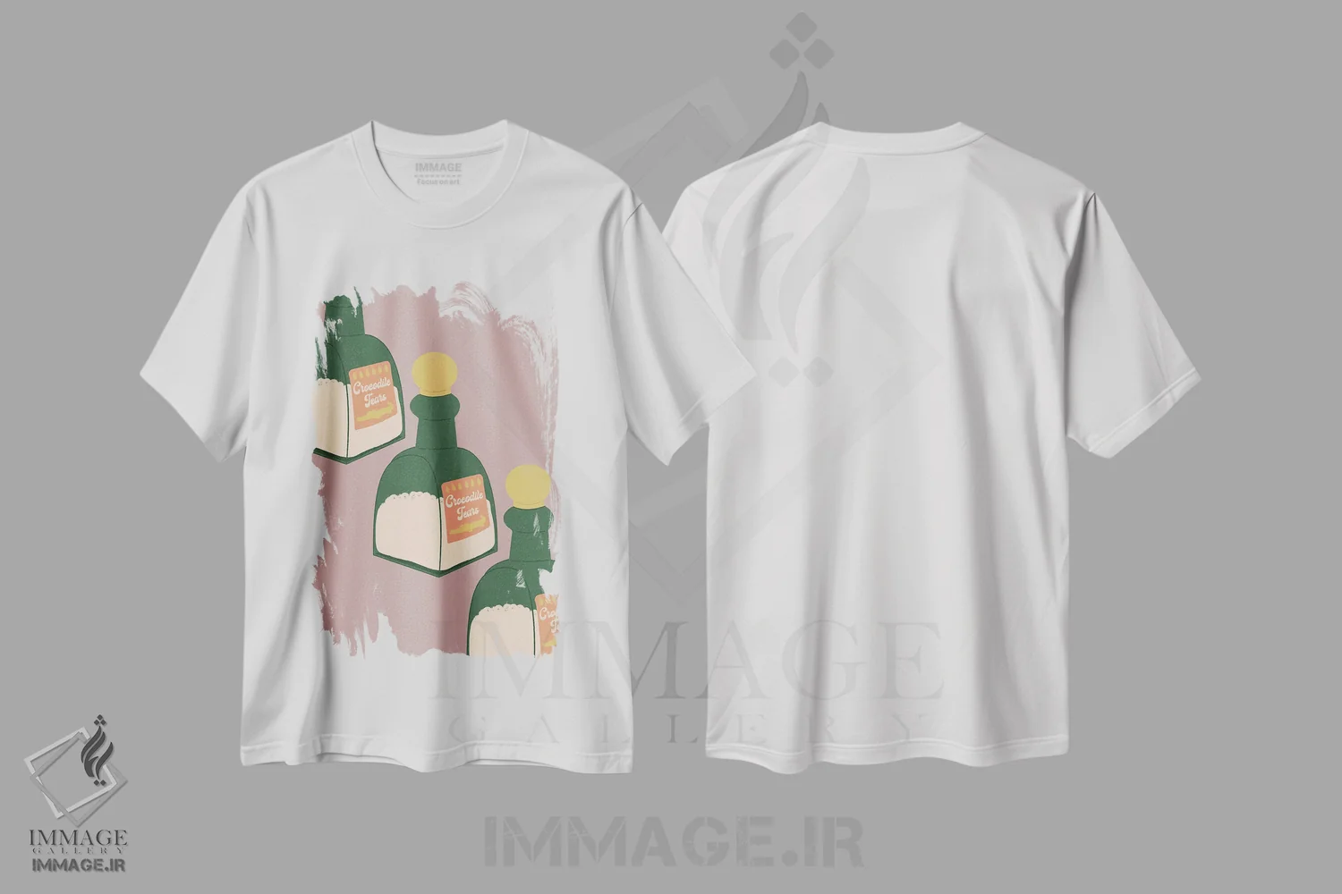 تیشرت سفید طرح دار اشک تمساح، تزئینی اثر کارمن جابیر | immage.ir