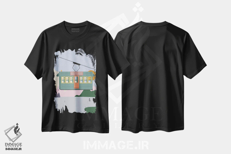 تیشرت مشکی طرح دار سریع، تزئینی اثر کارمن جابیر | فروشگاه ایماژ