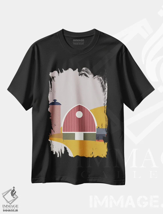 تیشرت مشکی طرح دار مزرعه، دکور روستایی اثر کارمن جابیر | immage.ir