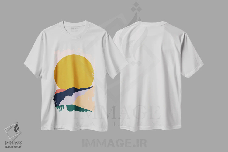 تیشرت سفید طرح دار طلایی، آبستره اثر کارمن جابیر | immage.ir