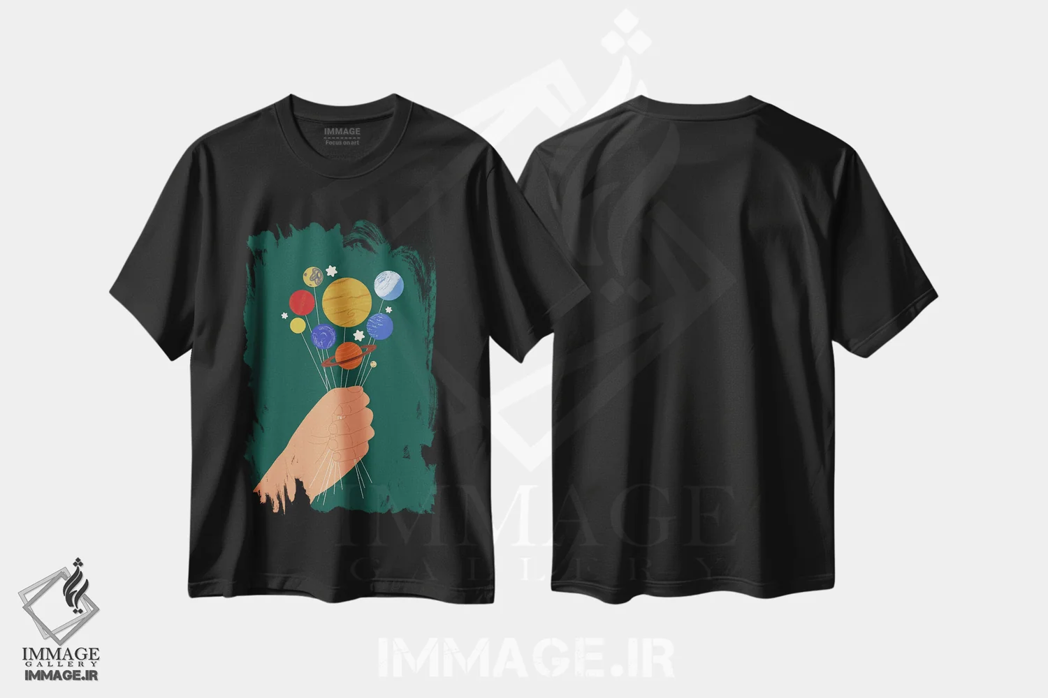تیشرت مشکی طرح دار کهکشان را به تو می دهم، تزئینی اثر کارمن جابیر | immage.ir