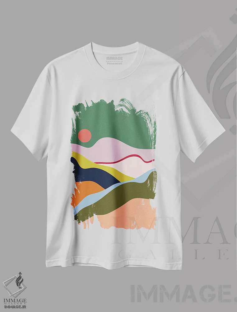 تیشرت سفید طرح دار در رؤیاهایم، آبستره اثر کارمن جابیر | immage.ir