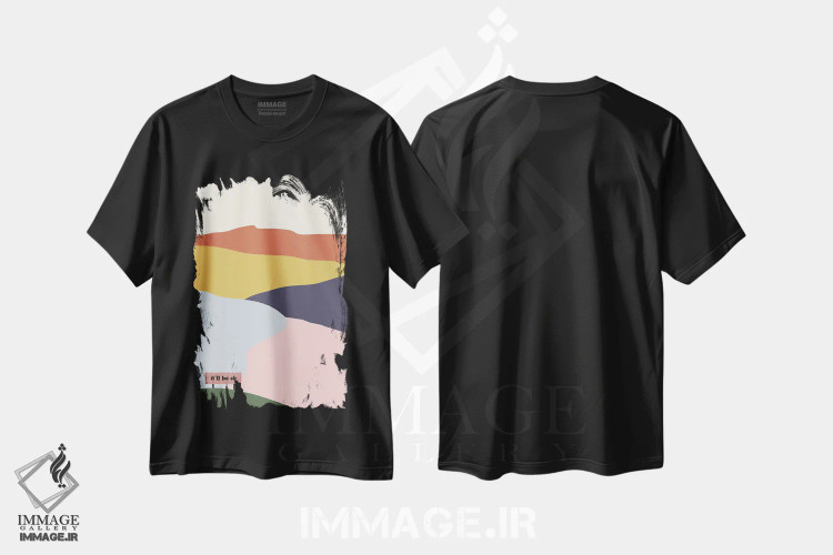 تیشرت مشکی طرح دار همه چیز خوب می شود، آبستره اثر کارمن جابیر | immage.ir