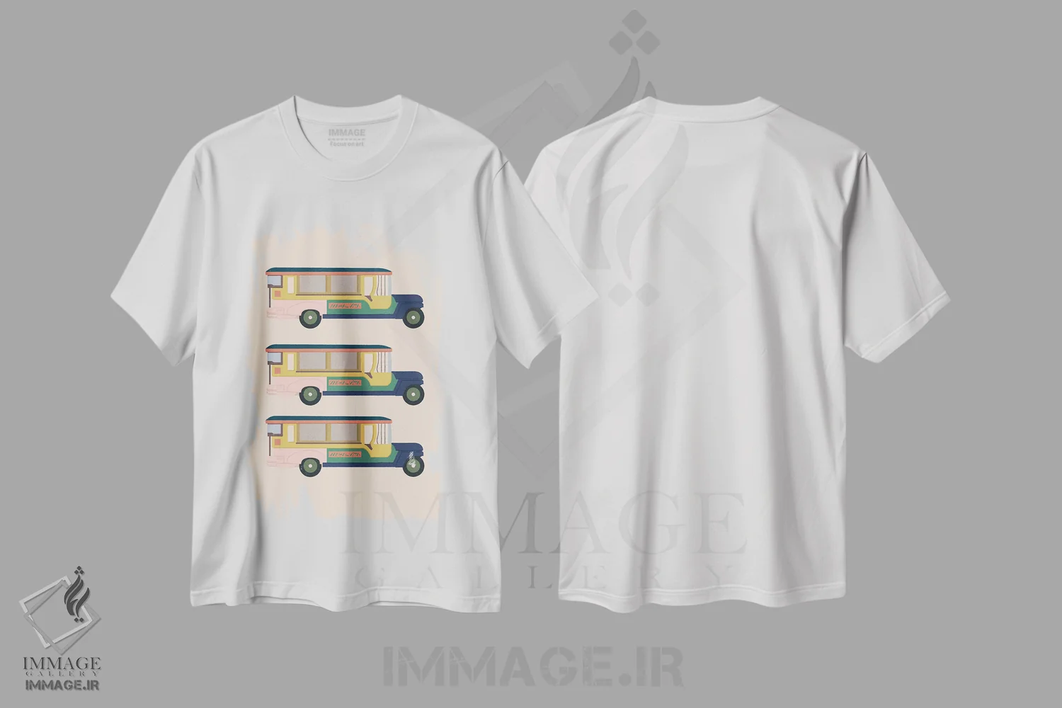 تیشرت سفید طرح دار جیپنی، تزئینی اثر کارمن جابیر | immage.ir