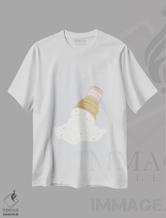 تیشرت سفید طرح دار ذوب شدن، تزئینی اثر کارمن جابیر | فروشگاه ایماژ