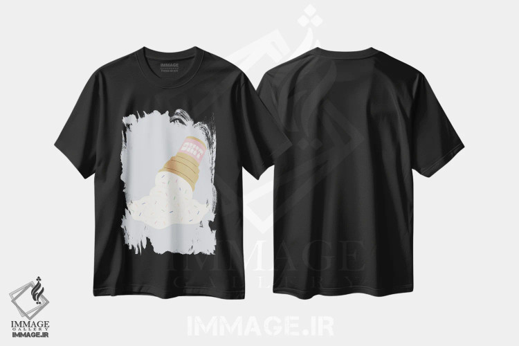 تیشرت مشکی طرح دار ذوب شدن، تزئینی اثر کارمن جابیر | immage.ir