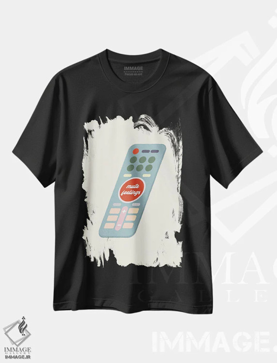 تیشرت مشکی طرح دار احساسات خاموش، تزئینی اثر کارمن جابیر | immage.ir
