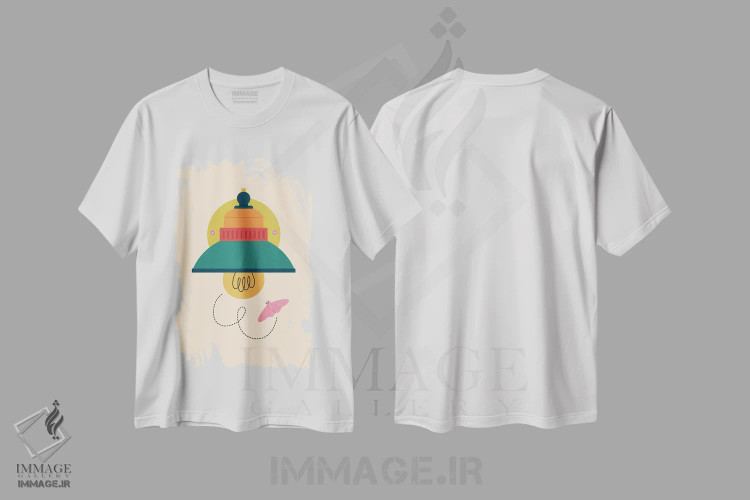 تیشرت سفید طرح دار پروانه به سمت نور، تزئینی اثر کارمن جابیر | immage.ir