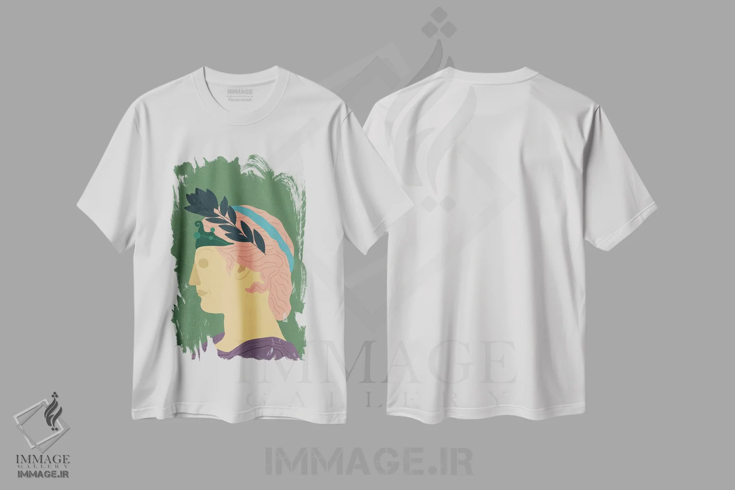 تیشرت سفید طرح دار المپیا، تزئینی اثر کارمن جابیر | فروشگاه ایماژ