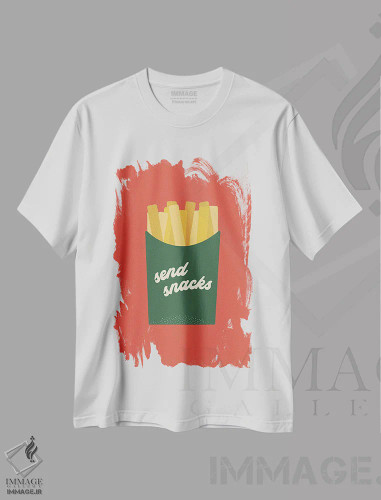 تیشرت سفید طرح دار خوراکی بفرست!، تزئینی اثر کارمن جابیر | فروشگاه ایماژ