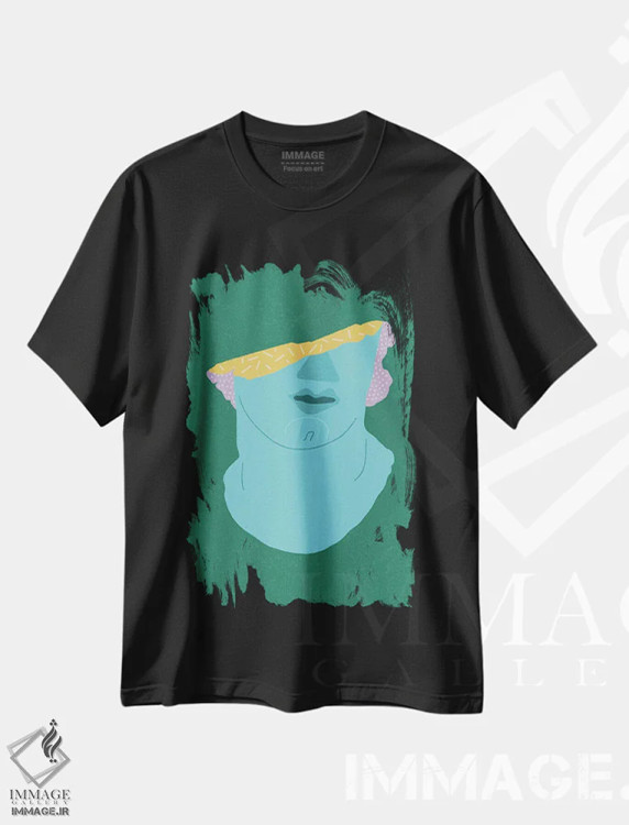 تیشرت مشکی طرح دار مجسمه سازی شده، تزئینی اثر کارمن جابیر | فروشگاه ایماژ
