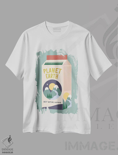 تیشرت سفید طرح دار بهترین پیش از انسان ها، تزئینی اثر کارمن جابیر | فروشگاه ایماژ