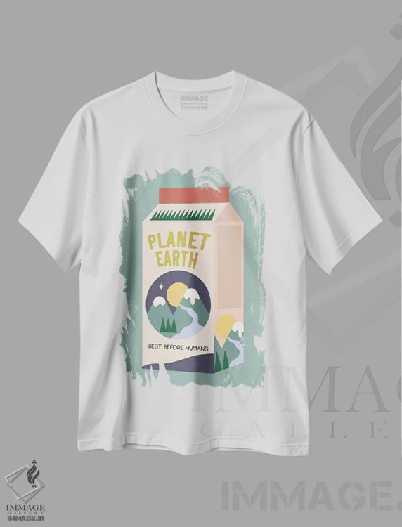 تیشرت سفید طرح دار بهترین پیش از انسان ها، تزئینی اثر کارمن جابیر | فروشگاه ایماژ